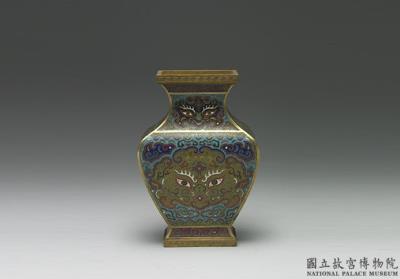 图片[2]-Cloisonne vase with animal-mask decoration. Qianlong reign (1736-1795), Qing dynasty.-China Archive